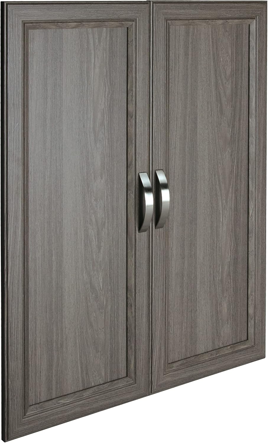 ClosetMaid SuiteSymphony Wood Closet Door Set Pair, Add On Accessory, Shaker Style, for Storage, Clothes, for 25 in. Units, Graphite Grey/Satin Nickel