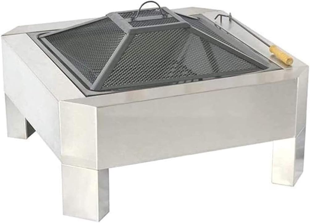 Fire Pits Outdoor Wood Burning 71Cm Diamete Fire Pit - Outdoor Fire Large Bonfire Wood Burning Patio Coal Grill Firepit for Outside Grill Charcoal Smokeless with Cover BBQ Cooking for Outside Camping