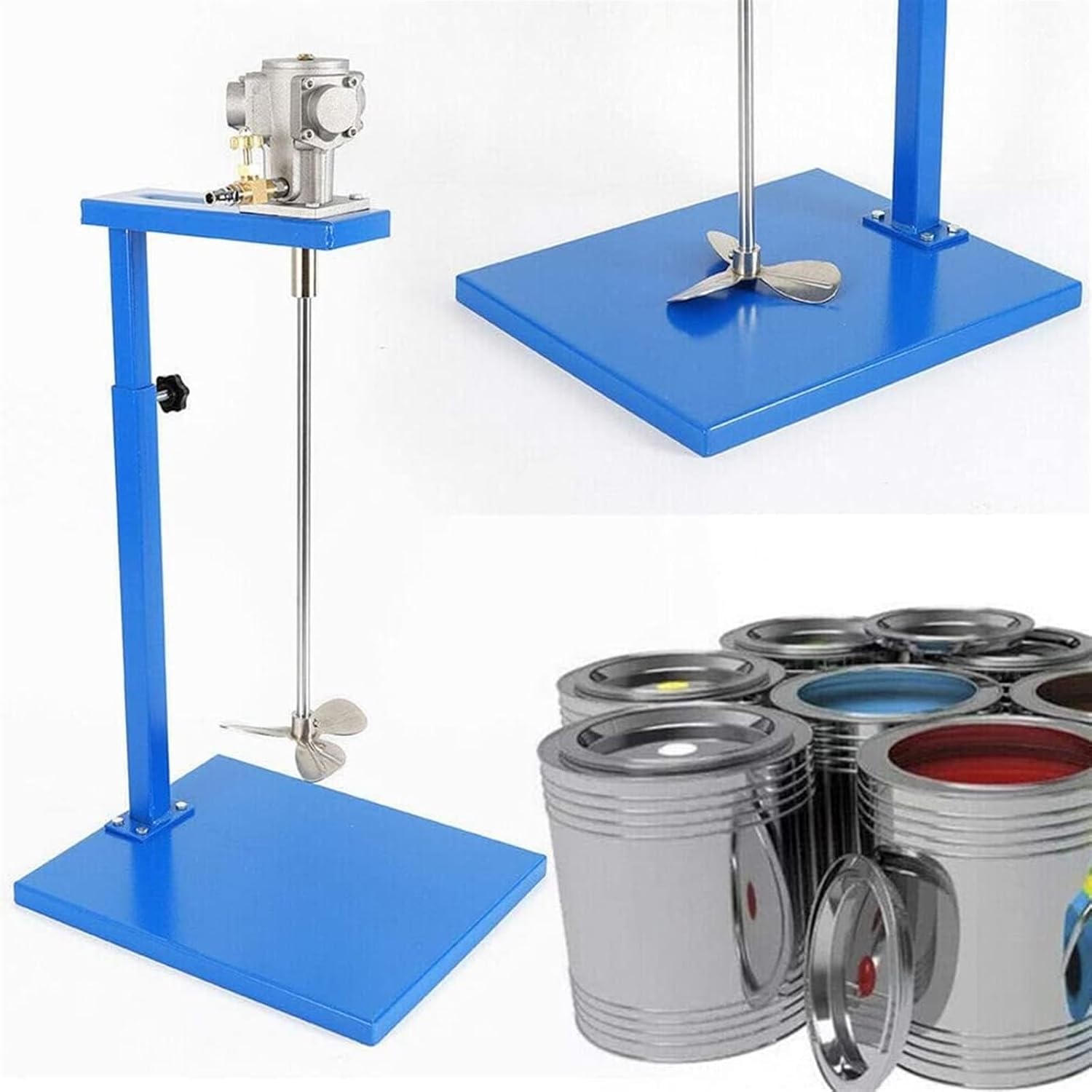 Automatic Pneumatic Paint Mixer Machine, 5 Gallon 20L Air Agitator Blender Stirrer, Lifting Platform Paint Coating Mixer Paint Stirring Machine Bracket