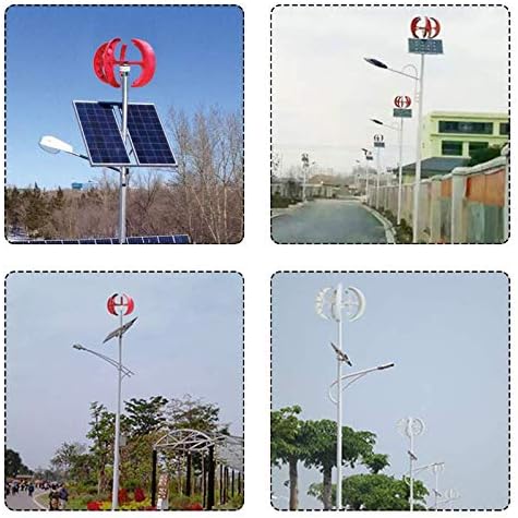 SISHUINIANHUA Wind Generator 4500W/4000W 5 Blades Generator 12/24/48V Lantern Wind Turbines Vertical Axis for Household Streetlight+Controller,4000w,48v