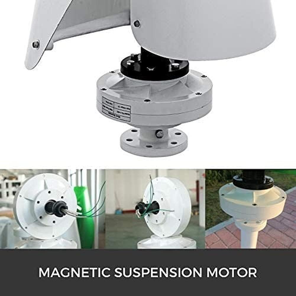 Spiral Wind Power Turbine Generator, 8000W Wind Turbine 12V/24V Spiral Vertical-Shaft Wind Turbine Generator Windmill for Home Outdoor Garden Boat Hybrids Streetlight