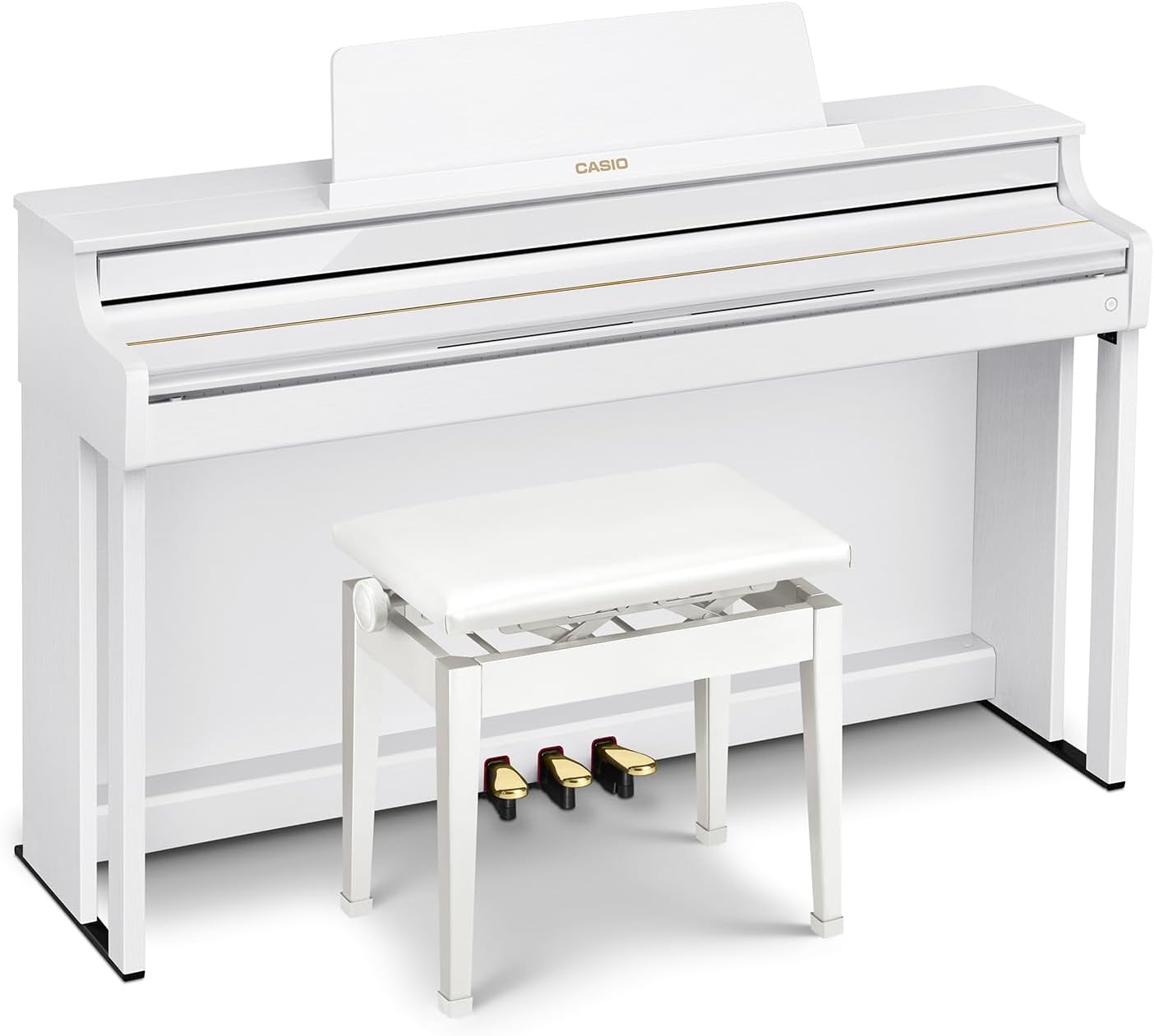 Casio AP-550 CELVIANO 88-Key Digital Piano - White Bundle with Adjustable Bench, Headphones, Piano Book, Online Lessons, Austin Bazaar Instructional DVD, and Polishing Cloth