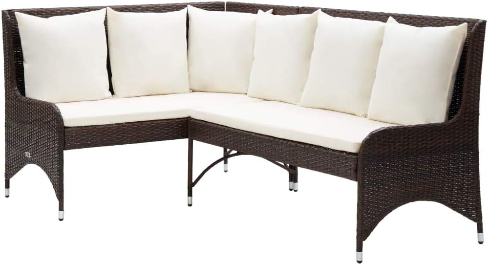 Patio Corner Sofas 2 pcs Poly Rattan Brown,Corner Sofa for Patio and Outdoors for Relaxation and Comfort Patio Furniture & Accessories, Outdoor Seating