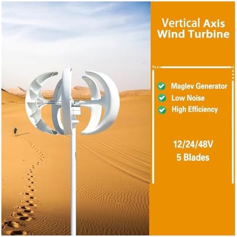 3000W Vertical Wind Turbine - 12V/24V/48V Vertical Axis Wind Generator, Compact Windmill for Industrial Energy, Efficient Red Design for Eco-Friendly Power Solutions