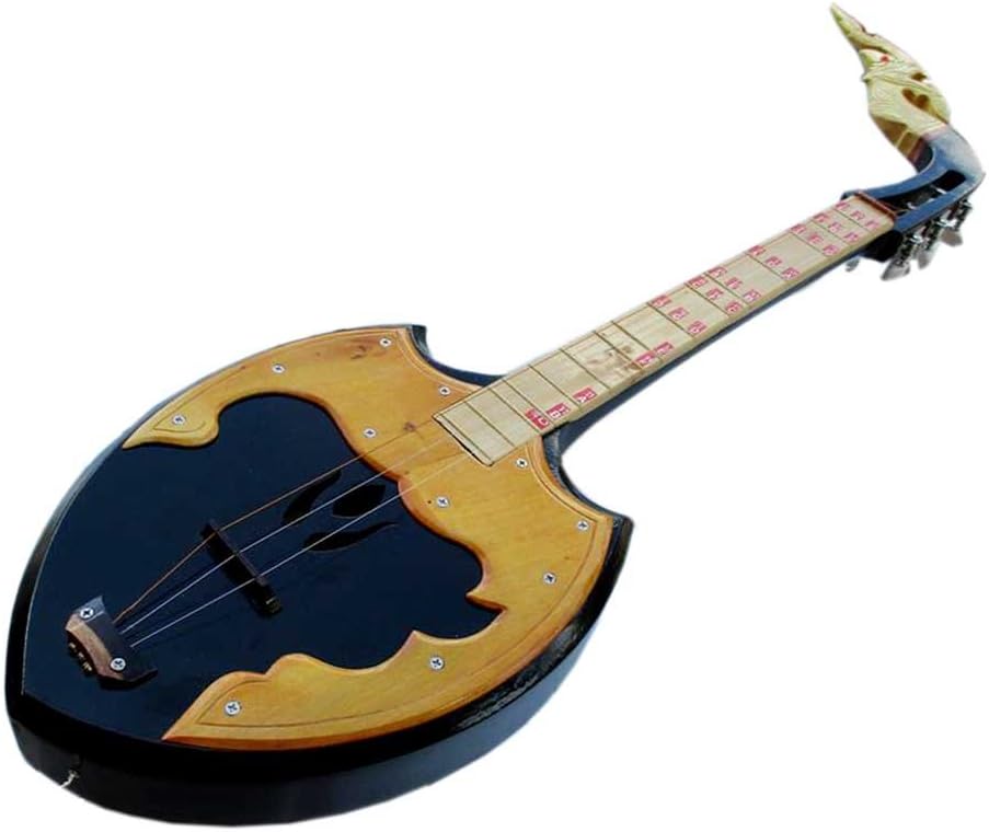 Isarn Acoustic Phin 3 Strings, Thai Lao Guitar Musical Instrument, Traditional Thai Musical Pin 26