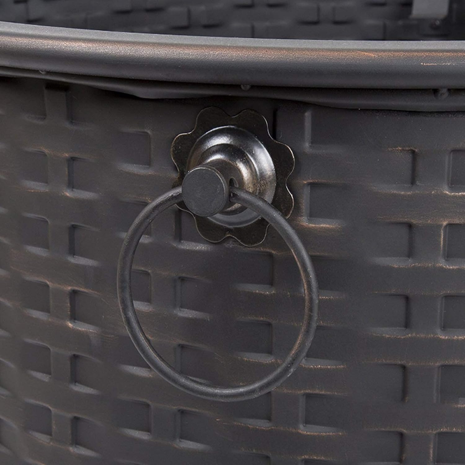 Fire Pit with BBQ Grill Shelf,Outdoor Metal Brazier Firepit Garden Patio Heater/BBQ/Ice Pit with Waterproof Cover