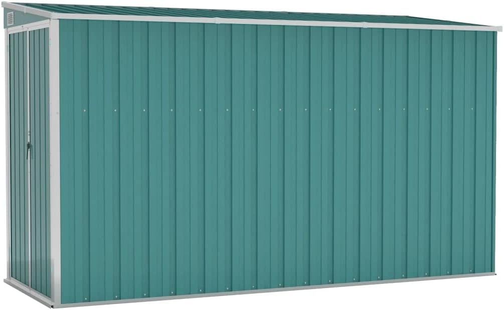 Large Garden Shed, Wall-Mounted Outdoor Storage Shed with Lockable Handle, Galvanized Steel Metal Shed for Backyard Patio Lawn Tool Storage