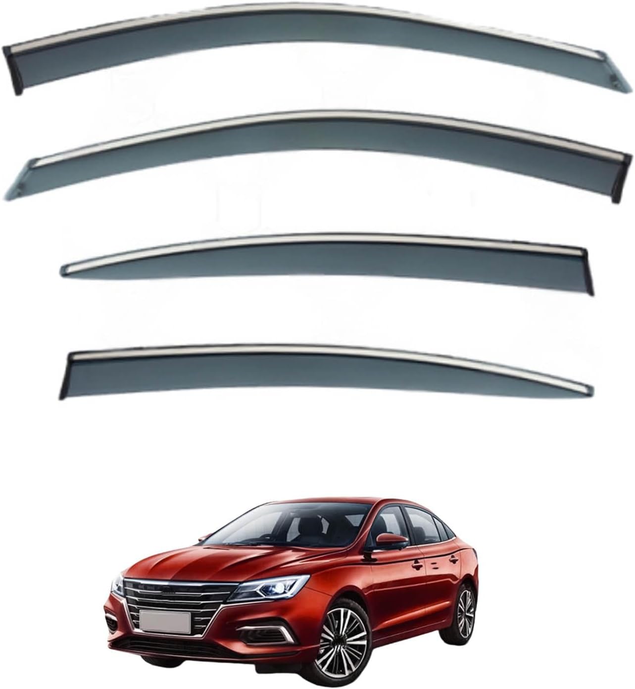 Window Deflectors for MG5 Sedan MK2-AP31 2020+, Sun Rain Guard Window Visors Vent Shades with Bright Stripes Car Accessories