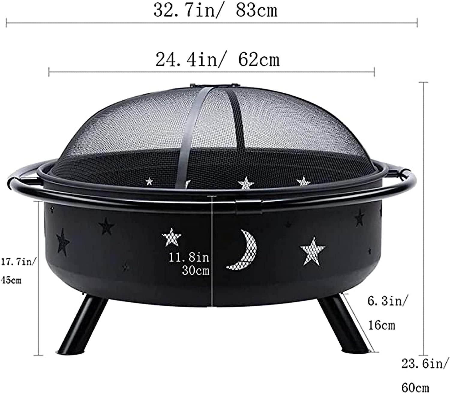 Outdoor Fire Pits Heaters BBQ Grill Firepit Bowl Wood Burning Fire Pit Garden Fire Pit with Grill G