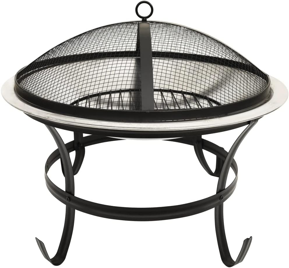 Outdoor Bonfire Pit,2-in-1 Fire Pit and BBQ with Poker, Outdoor Wood Burning Grill, for Camping Picnic Bonfire Patio Backyard Garden Beaches Park，22