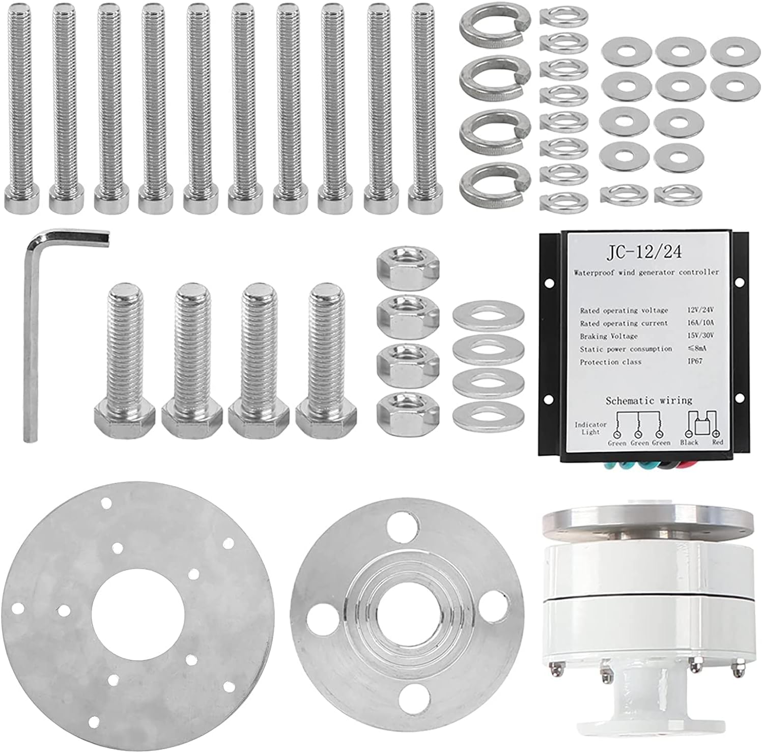 Vertical Axis Wind Turbine Kit Yellow, 8000W 5 Blade Double Layer Lantern Type Wind Power Generator for Charging Boats, Terraces, Cabins Or Mobile Homes