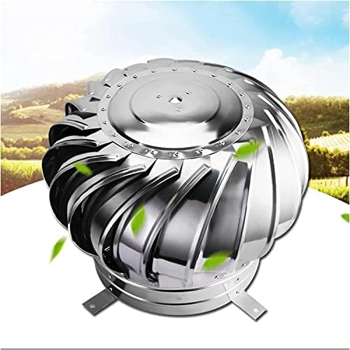 Roof Wind Turbines Cap Vent Round, Stainless Steel Exhaust Cap Roof Flue Vent 15.7
