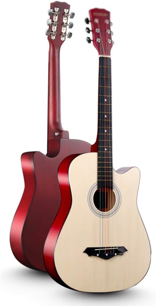 Etlegor Classical Guitar Steel String Full Size 38in Beginner Guitar Kit with Gig Bag, Strings, Picks Portable Travel Guitar,10 Colors (Color : Natural)