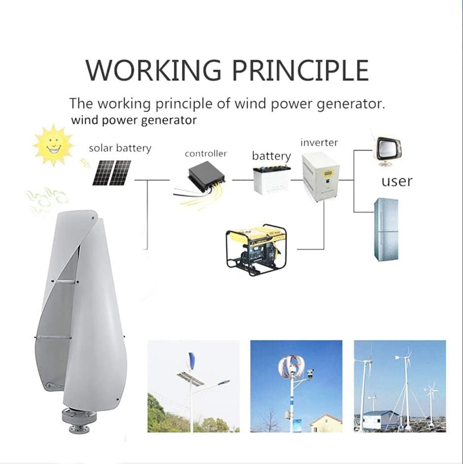 LiuSj JUnSt Wind Turbines Kit for Residential, DC Wind Turbines Generator 4000W Miniature Wind Turbines Residential Home with Controller for Home Use