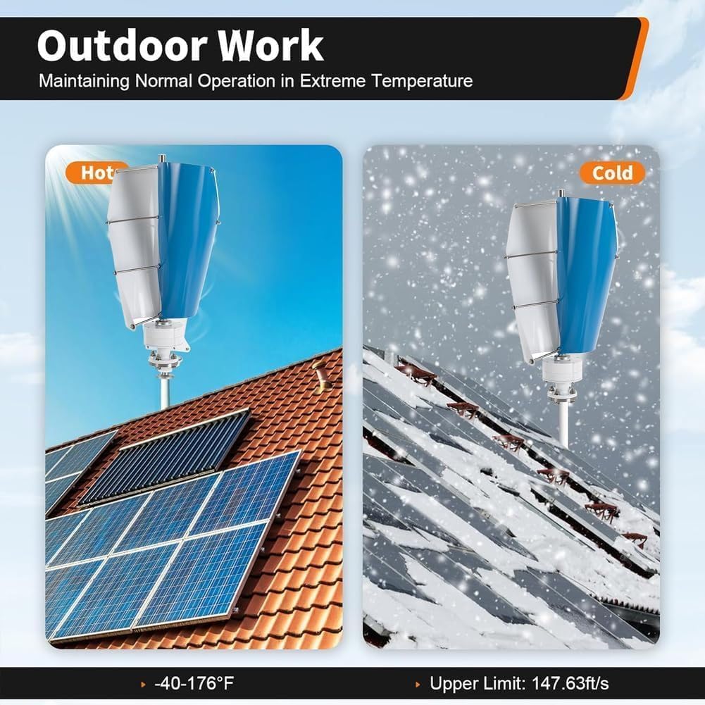 9000W No Noise Low Speed Vertical Axis Wind Power Turbine Generator Suit for Home/RV/Marine Wind Turbine Generator Kit