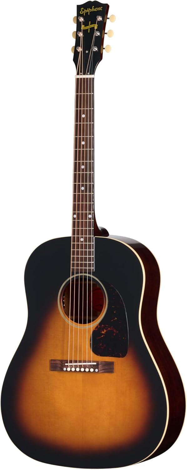 Epiphone 1942 Banner J-45 Reissue Acoustic Electric, Vintage Sunburst with Case