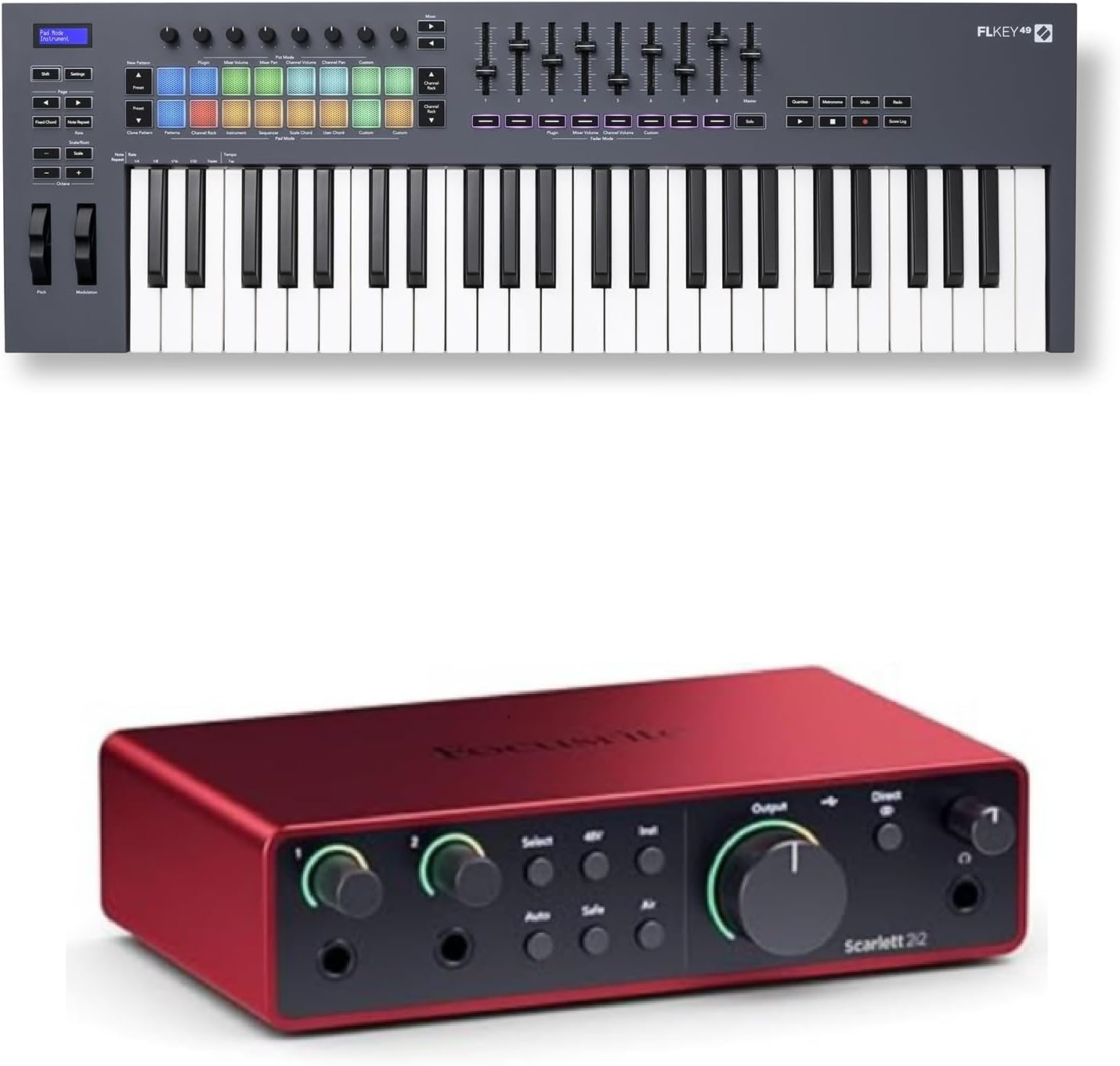 Novation FLkey 49 MIDI Keyboard and Focusrite Scarlett 2i2 USB Interface Bundle