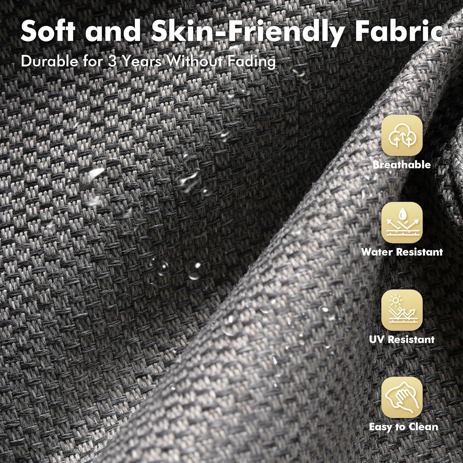 Weaxty 10 Pieces Outdoor Patio Furniture Set with Swivel Rocking Chair, Outdoor Sectional Sofa Couch Wicker Modular Patio Conversation Set w/42 Fire Pit and Coffee Side Table,Dark Gray