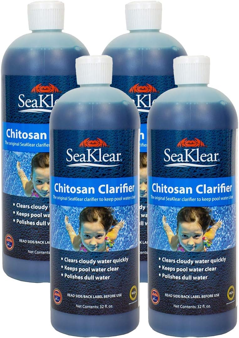 SeaKlear Chitosan Clarifier for Pools | 1 qt Bottle | 4 Pack