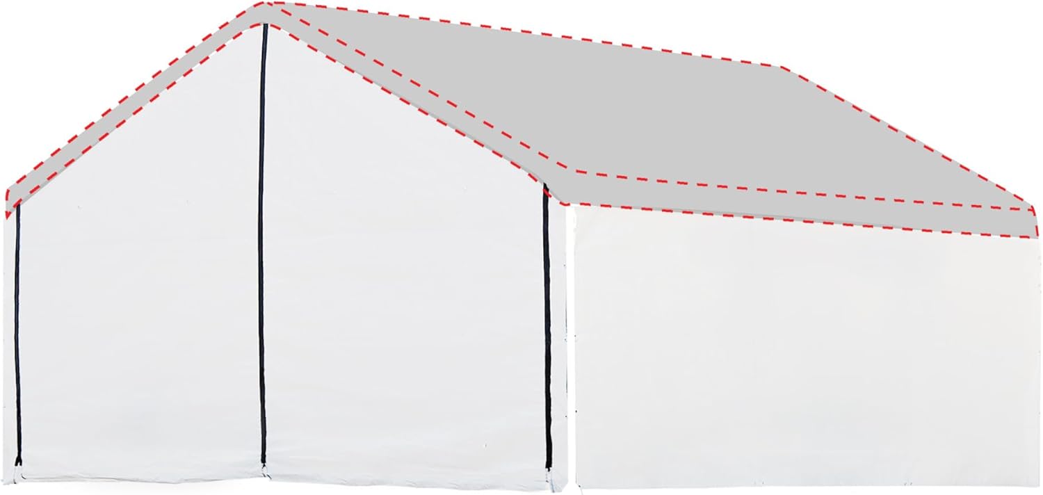 ShelterLogic SuperMax Canopy Enclosure Kit, White, 18 × 20 ft. (Frame and Canopy Sold Separately)