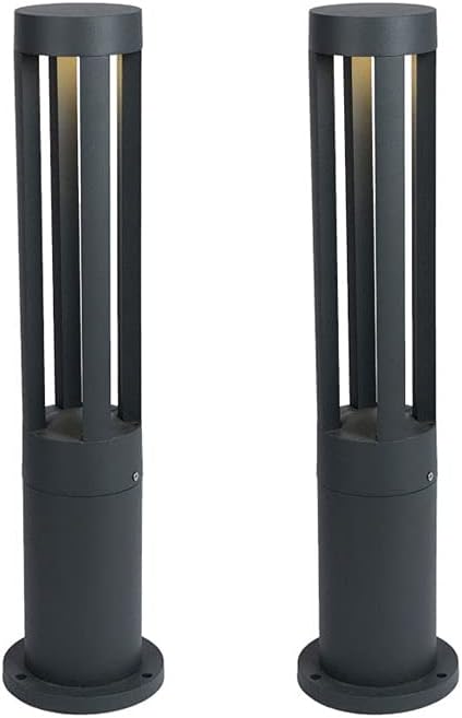 2 Pcs Post Light Fixture Outdoor Pathway Lamp, Black Aluminum Path Lighting, Waterproof Garden Lawn Lights Landscape Decorative Street Lamps for Patio Yard Porch Fence