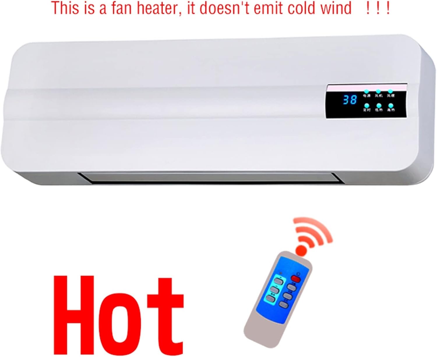 Air Conditioner Energy-saving Wall-mounted Air Conditioner Portable Heating Fan Home Timing Free Installation Remote Control Thermostat