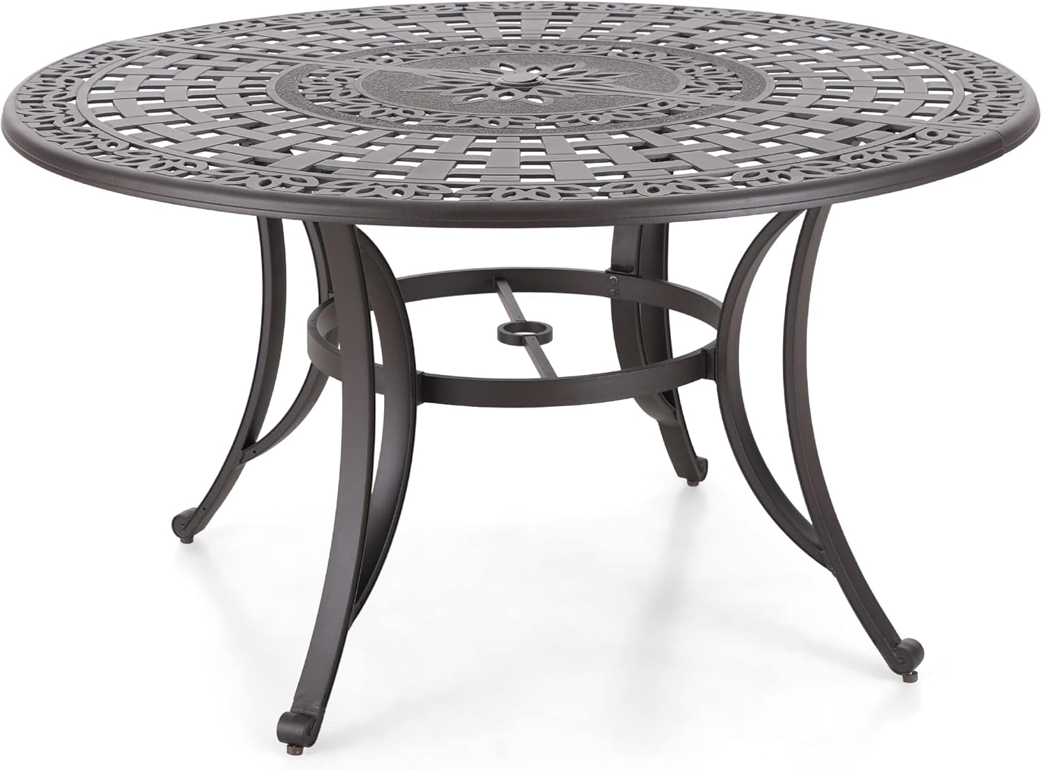 Sophia & William Outdoor Dining Table 6-Person Round Cast Aluminium, Patio Bistro Table with 2.2