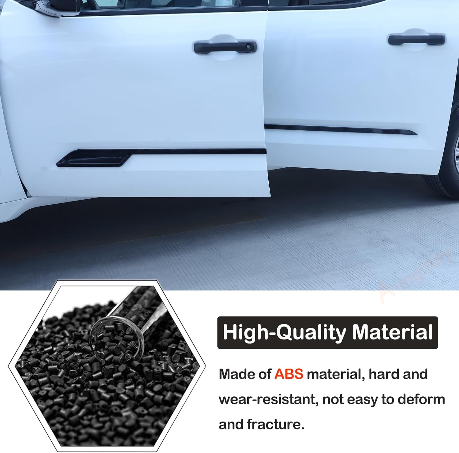 Aunginsy Door Side Molding Trim Strip Cover Compatible with Toyota Tundra 2022 2023 2024 2025, Exterior Body Side Door Molding Guard Panel Decorative Strip Sticker Protection ABS Exterior Accessories
