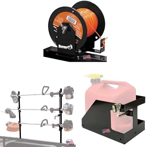 Buyers Products LT40, LT10, LT32,Trailer Storage Rack Kit – Locking Trimmer Rack, Gas Can Holder & Line Spool Bracket for Enclosed Utility Trailers