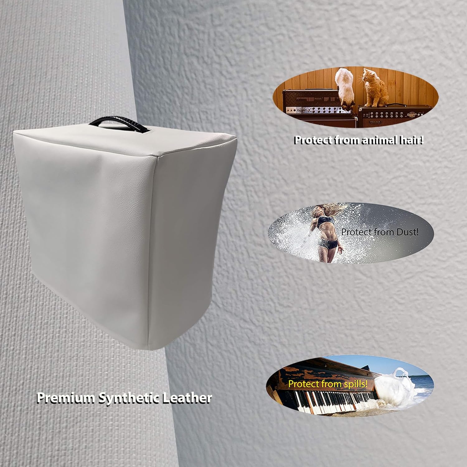 DCFY! Cover for Blackstar HT 212VOC(MkII) Guitar Amplifiers | Ultimate Amp Protection Made in the U.S.A. | Magnificent-White | Premium Synthetic Leather