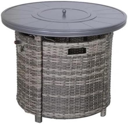 Living Source International 25'' H x 32'' W Outdoor Fire Pit Table with Lid