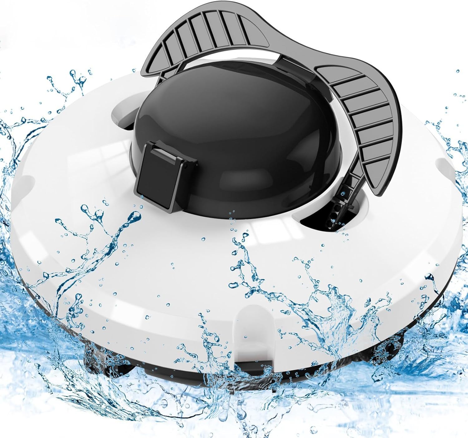 Automatic Pool Vacuum, Cordless Robotic Pool Cleaner with Two-Drive Motors Rechargeable Battery, Lasts 120 Mins, Lightweight Pool Robot for Inground & Above Ground Flat Pools,110V