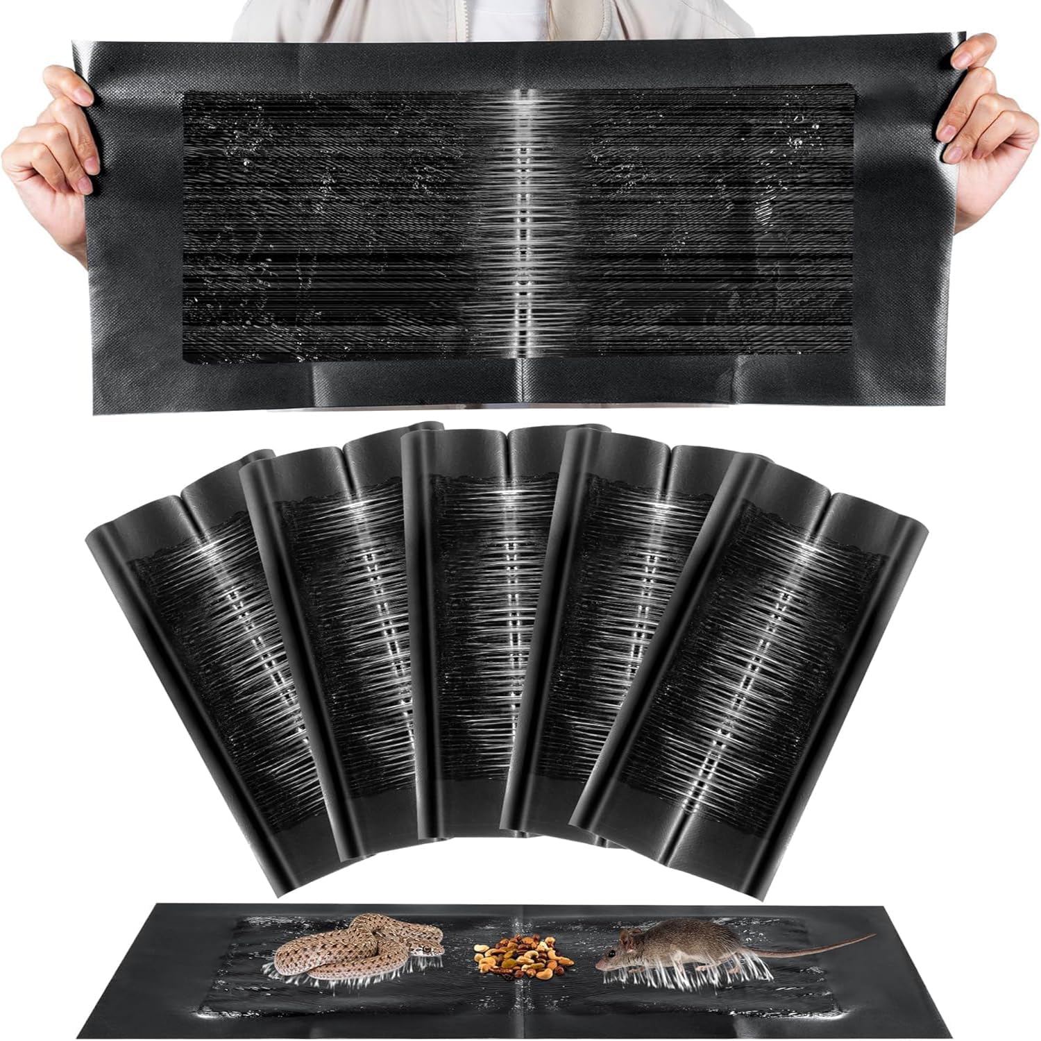 Qualirey 100 Pack 24 x 11'' Mouse Glue Traps, Anti Slip Rat Snake Rodent Sticky Pads Pet Friendly, Peanut Scented Mice Glue Board That Work for Home Indoor Outdoor Restaurant Kitchen Hotel Office