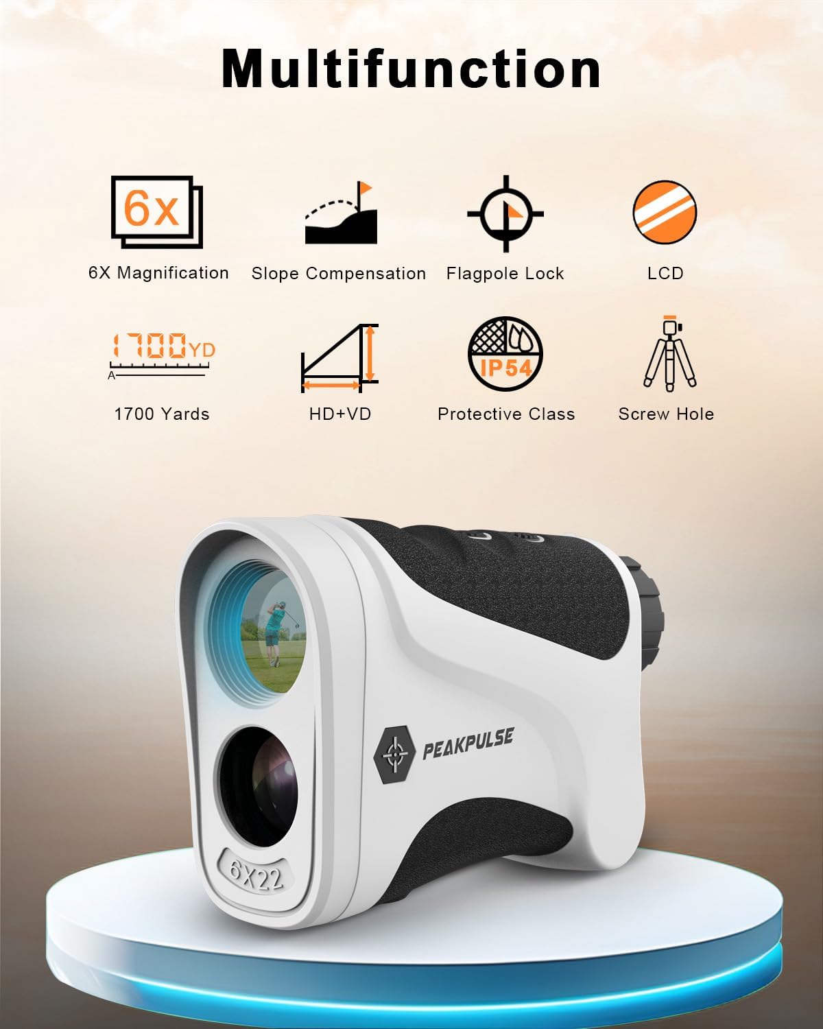 Golf Rangefinder 650/1200/1700 Yards Range Finder Golfing 6X Magnification 0.5 Yard Accuracy Flag Pin Lock Vibration Fast Focus