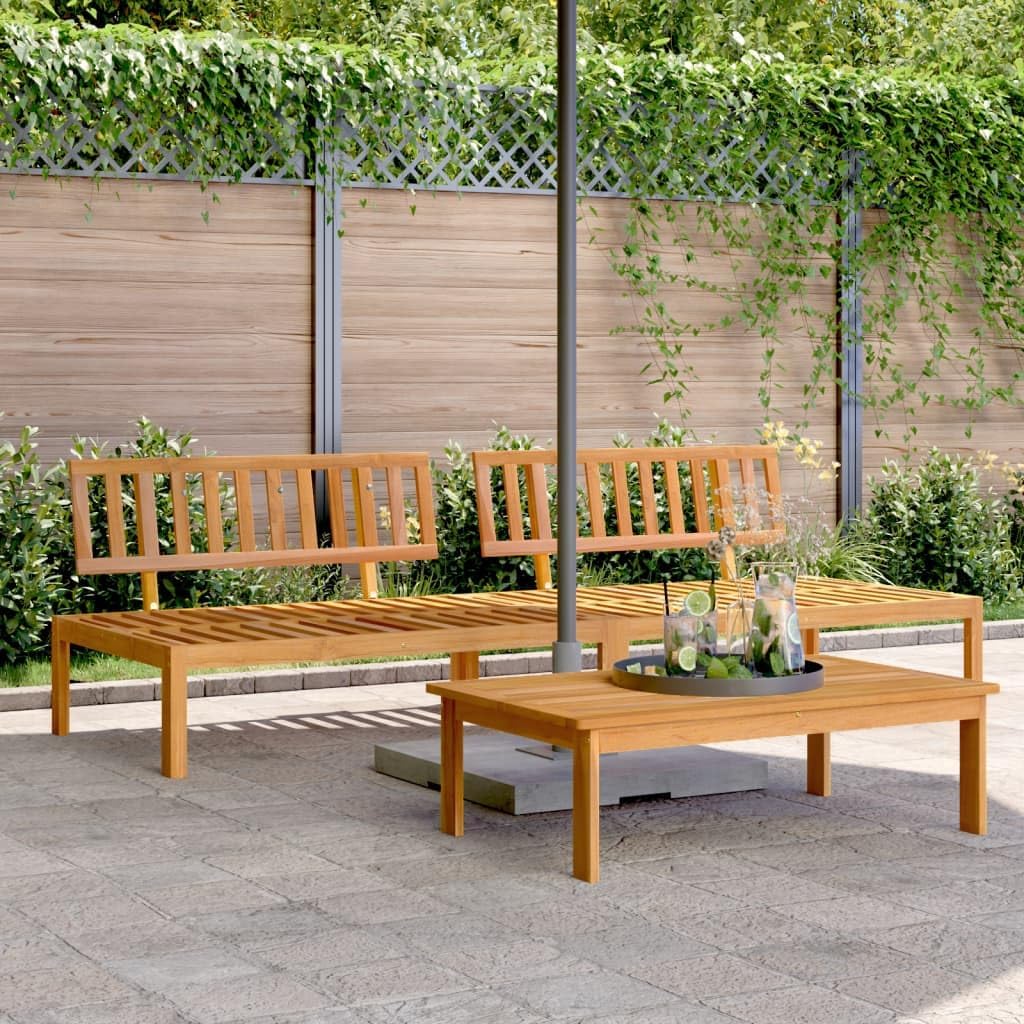 Patio Pallet Middle Sofas 2 pcs Solid Wood Acacia,Outdoor Acacia Wood Slatted Pallet Sofa for Patio, Garden, or Terrace Outdoor Furniture, Patio Seating