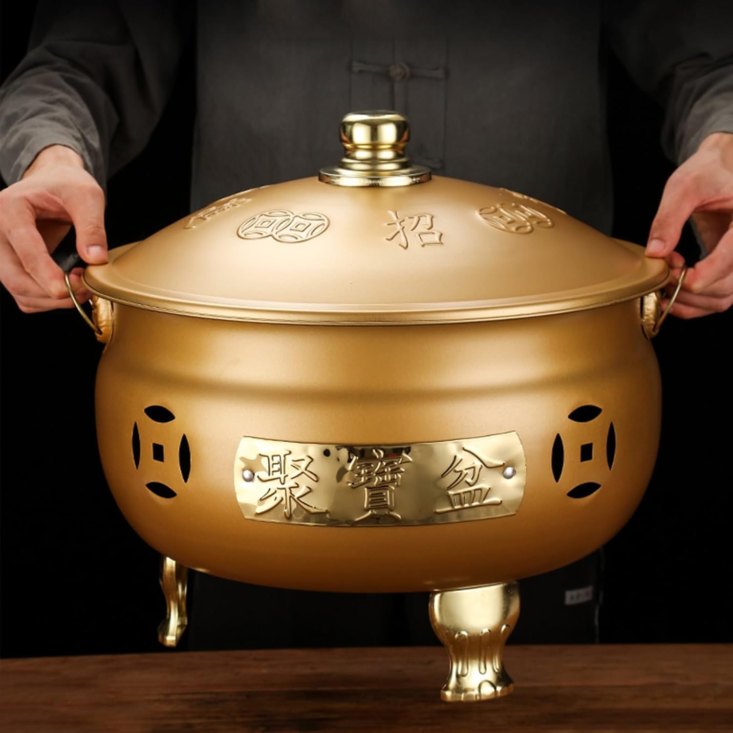 Burn Barrels for Outside for Burning Trash, Metal Barrel with Grid Bracket, Fire Pit for Paper Leaf Courtyard(Gold,Small)