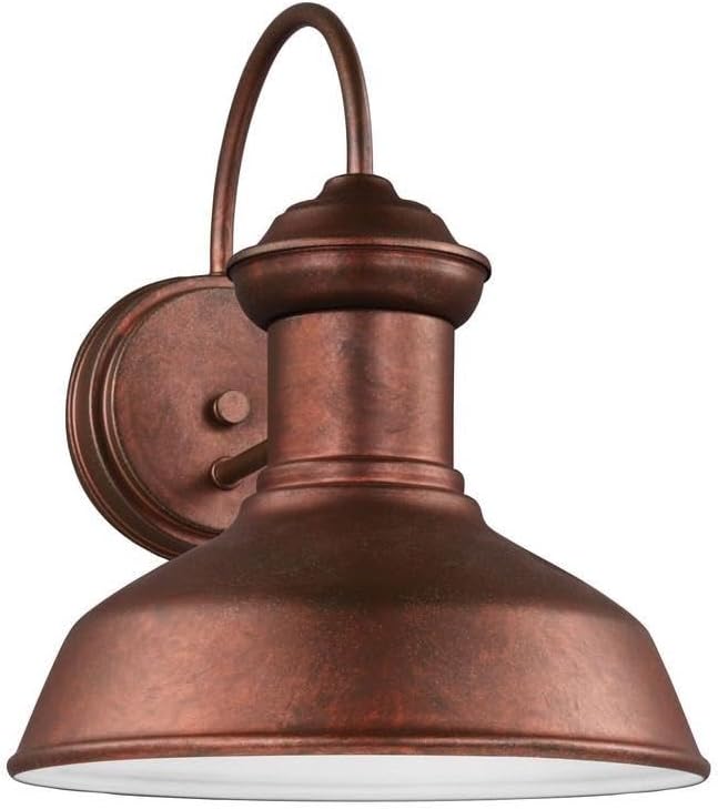 One Light Outdoor Small Wall Lantern-Weathered Copper Finish-Incandescent Lamping Type-A19 Medium Base Lamp Base Type Traditional Outdoor Fixture 73-Bel-2015995