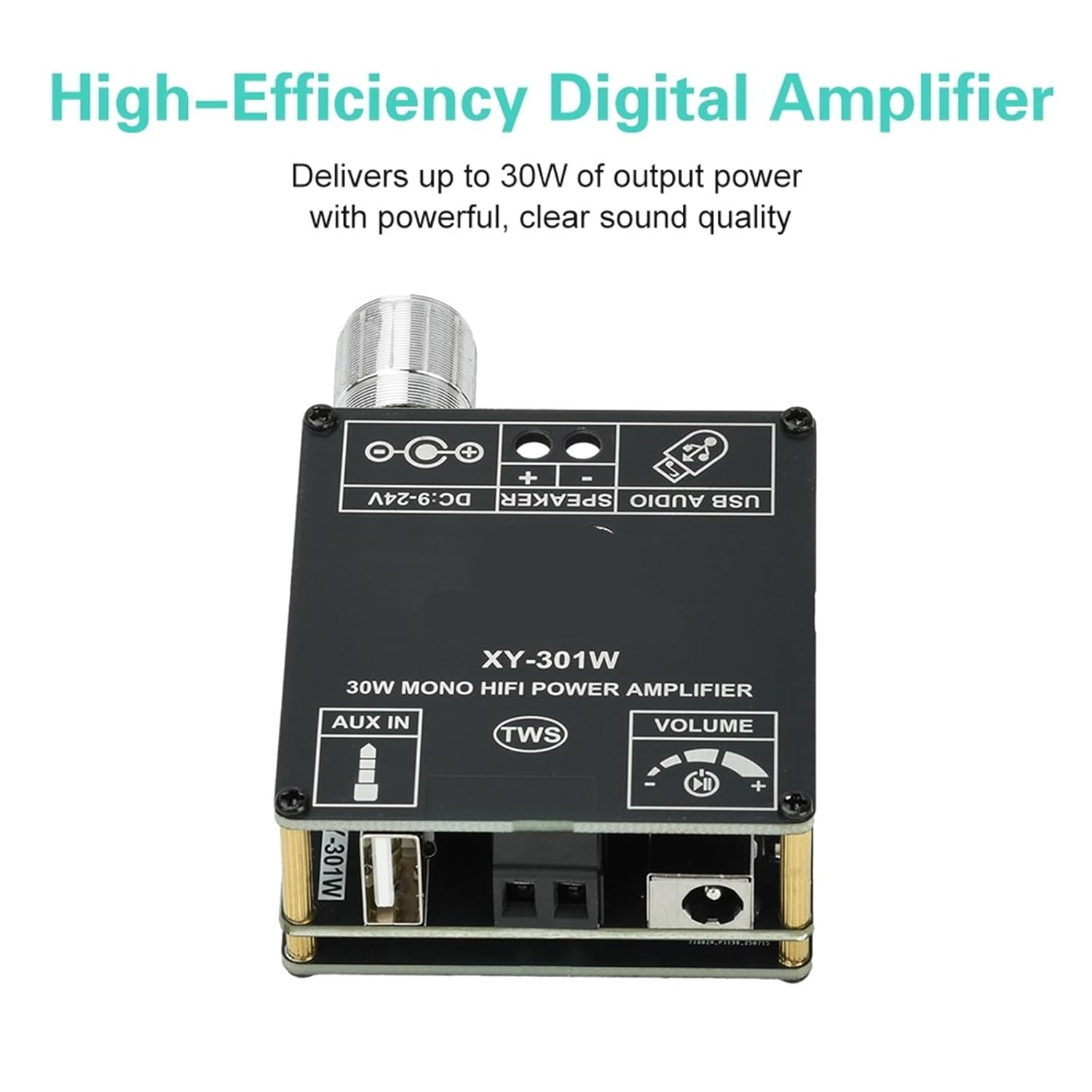 XY-301W Digital Audio Amplifier Board Mono 1 Channel 30W 5.2 Sound Stereo Amplifiers AMP Module TWS Home Theater(C)