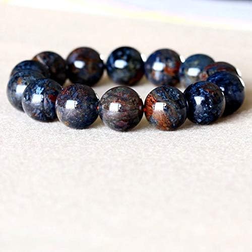 1 strands natural gold blue pietersite namibia stretch men's bracelet round big beads 15mm 05050