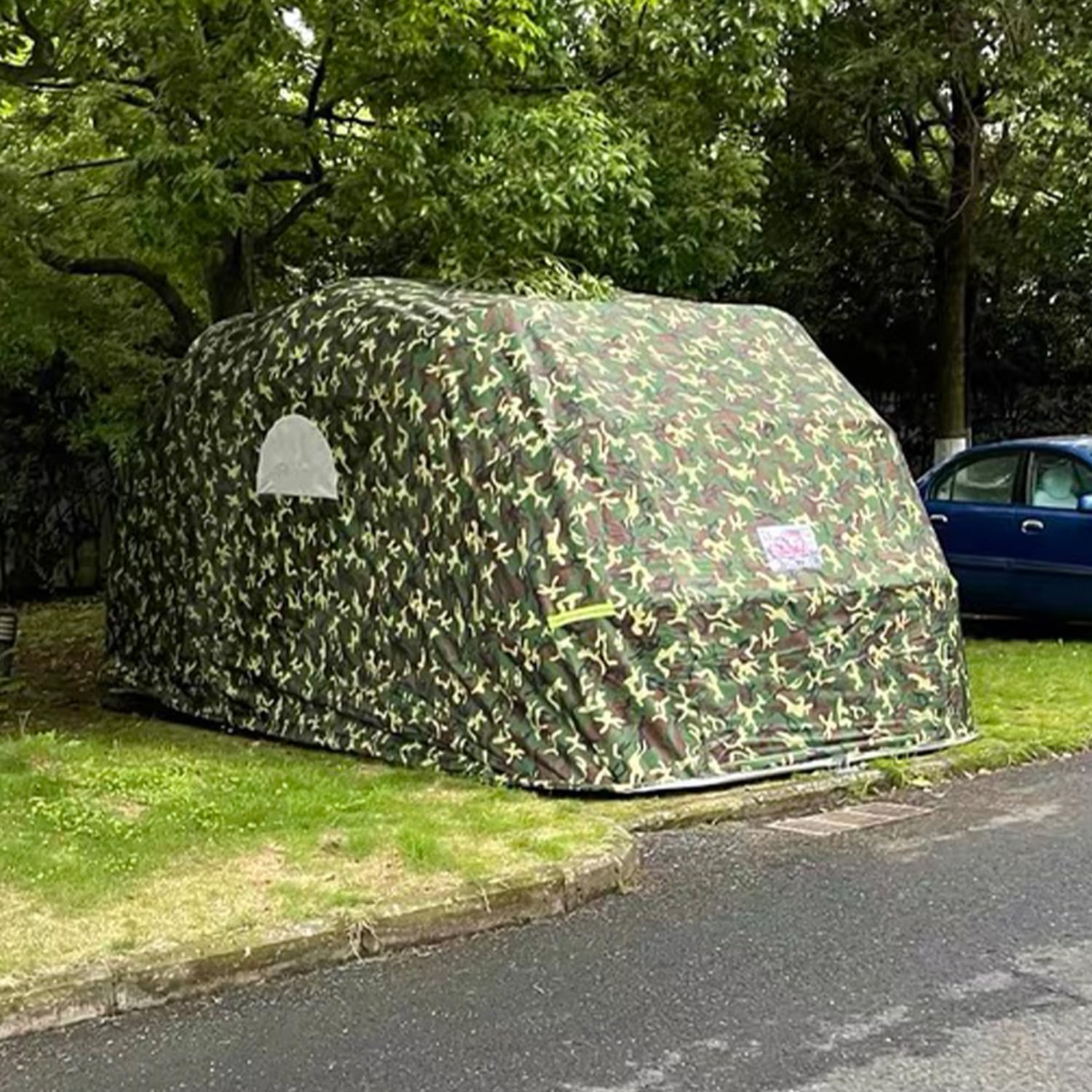 Fully Automatic Car Tent, Folding Retractable Heavy-Duty Car Carport, One-Key Opening Rainproof Awning, All Weather Home Parking Shed (19 * 8.2 * 8ft)