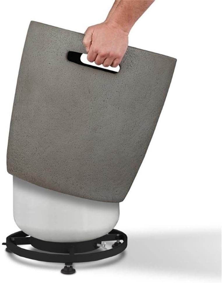 Home Square 2-Piece Set with Propane Fire Table & Tank Cover in Glacier Gray