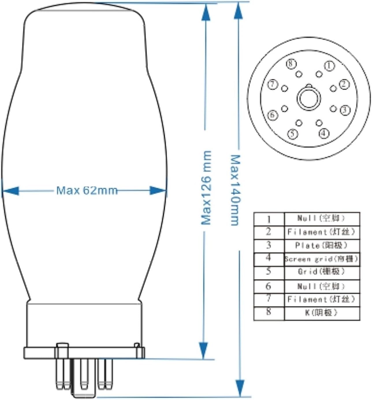 Vacuum Tube Rectifier KT150 Vacuum Tube KT150-PT Upgrade KT120 KT88 6550 WEKT88 KT100 HiFi Audio Valve Electron Tube Amp(4pcs Matched Quad)