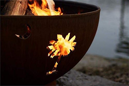 Fire Pit Art Tropical Moon Wood Fire Pit (Tropical-Moon)