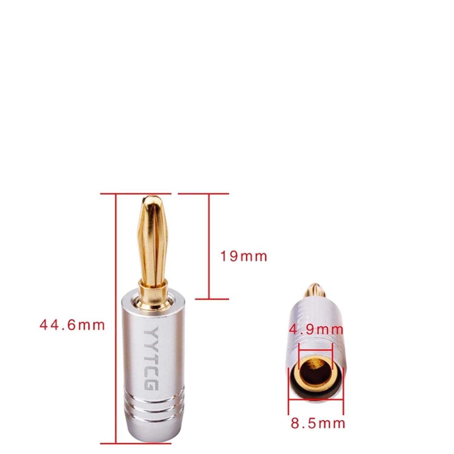 4Pcs/lot Banana Plugs Jack 24K Gold-Plated Connectors Amplifier