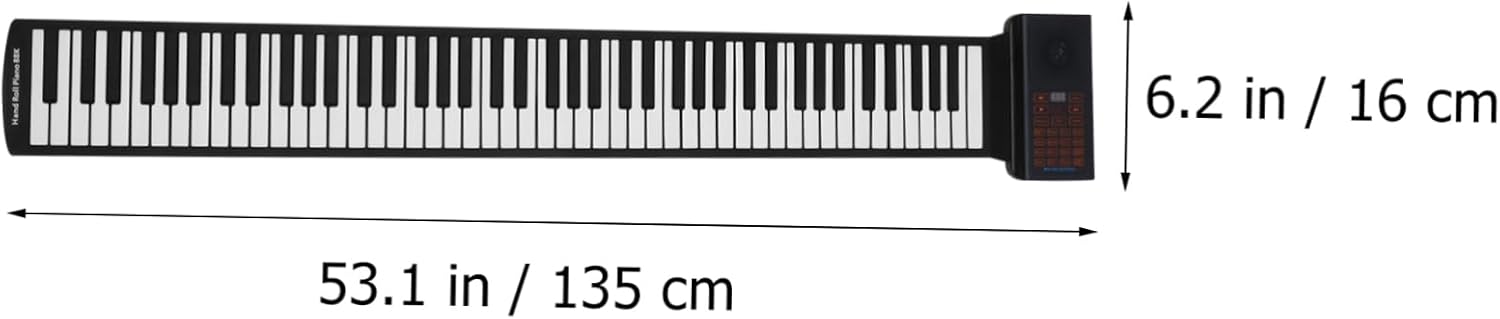 ibasenice Key Foldable Piano Portable Hand Rolled Electronic Keyboard with Built in Speaker Rechargeable Up Design Rhythms and Timbre Suitable for Students Learning Piano