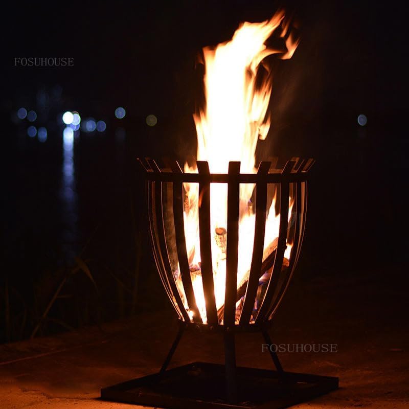 Outdoor Fireplaces Outdoor Fire Pit Courtyard Heating Stove Garden Bonfire Party Cast Grill Stand Round Beacon Barrel Camping Furnace Fire Pits