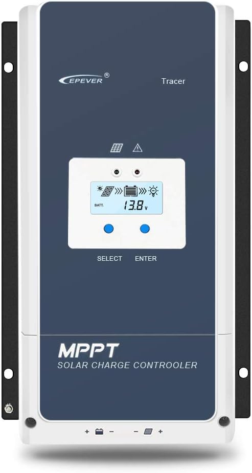 EPEVER 100A MPPT Solar Charge Controller 12V/24V/36V/48V DC Automatically Identifying System Voltage Max.PV 150V Solar Panel Regulator (Tracer 10415 an)