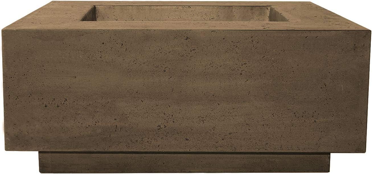 Prism Hardscapes Tavola 42 Concrete Gas Fire Pit (PH-427-1LP), Propane, Cafe, 42x42-Inch
