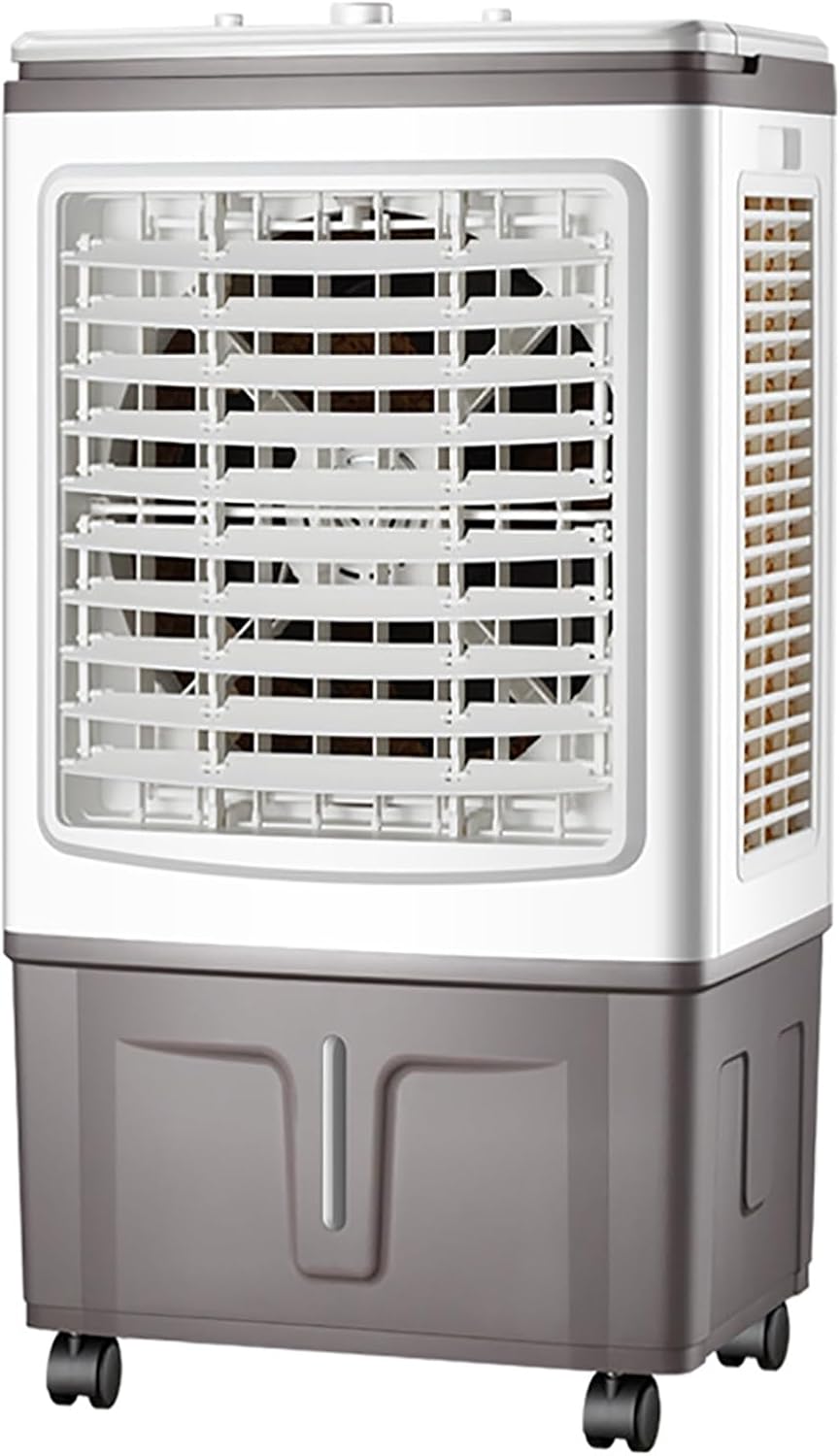 Misting Fan/Evaporative Air Cooler/Cooling Fan/Swamp Cooler with 40L Tank,3 Speeds with Remote Control,7.5h Timer with Universal Pulley,Portable Air Conditioners for Bedroom,Living Room,Office