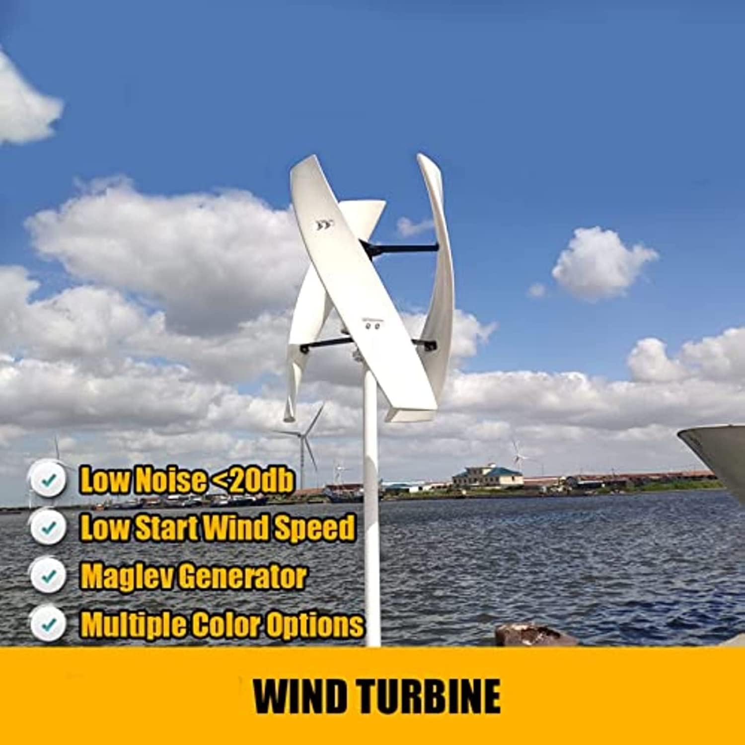 8000W Vertical Axis Wind Turbine Generator Wind Power Generator with MPPT Controller 220V 12V 24V 48V Home Windmill Energy for RV Household, Roofs, Street Lighting (12V)